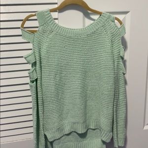 Knit cut out sleeves sweater